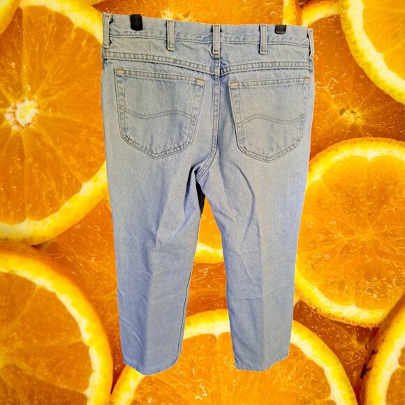 Lee Distressed Light‎ Wash Blue Straight Leg 1005 Cotton Jeans Size 34 A - Picture 5 of 5